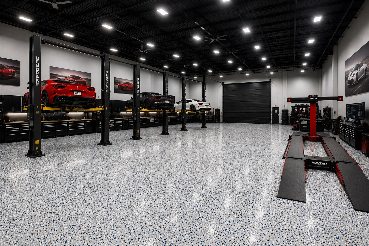 Automotive Shop Flooring & Build-Outs installed by APEX Concrete Systems in Tampa Bay